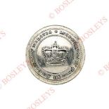 Inspectors of British American Militia George III Officer's silver plated open-back coatee button. .