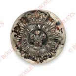 Royal Cheshire Militia Georgian Officer's silver plated closed-back coatee button.. A good scarce