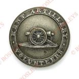 Kent Artillery Volunteers Victorian white metal tunic button. A good scarce example by Firmin &
