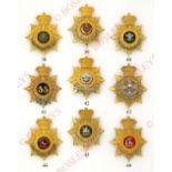 55th (Westmoreland) Regiment of Foot officer's helmet plate circa 1878-81.. A fine rare gilt short-