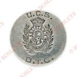 University College School OTC 1911 hallmarked silver flat button. . A fine scarce example by