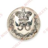 56th (West Essex) Regiment George IV Officer's silver plated closed-back coatee button. . A fine