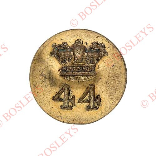 44th (East Essex) Regiment William IV/Victorian Officer's gilt closed back coatee button circa