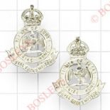 Royal Bucks Hussars Officer’s facing pair of silver plated collar badges.A fine die-cast pair. (2