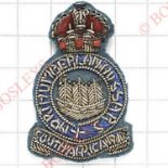 Northumberland Hussars Officer’s / Senior NCO’s bullion cap badge.Silver wire crowned circlet