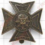 6th Bn. East Surrey Regiment OR's cap badge circa 1908-20.Die-stamped blackened brass Maltese