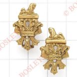 Princess Victoria’s (Royal Irish Fusiliers) Victorian post 1881 facing monogram collar badges.Each a