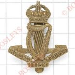 Royal Irish Regiment OR’s brass cap badge circa 1902-22.Die-stamped (KK 614)