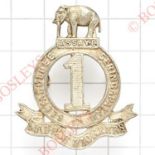 Indian Army. 1st Madras Pioneers Officer’s 1926 hallmarked silver cap badge.Birmingham hallmarked