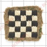 34th Division WW1 formation sign.Black and white embroidered chequered square of black and white