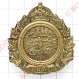 Canadian Divisional Cyclists CEF WW1 OR’s bronze cap badge.Die-stamped