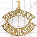 1st / BIRMM.BATT / R.WARWICKSHIRE WW1 Pals brass Kitchener’s Army shoulder title.A good scarce