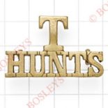 T / HUNTS WW1 Huntingdon Cyclist Battalion brass titleSerif ‘T’. (Westlake 1584)Huntingdon Cyclist