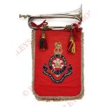 Wiltshire Yeomanry presentation trumpet complete with banner. A superb combination, comprising: A