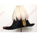 Staff Officer’s Cocked Hat A very good example tailored by Edward Smith, London. Black silk with