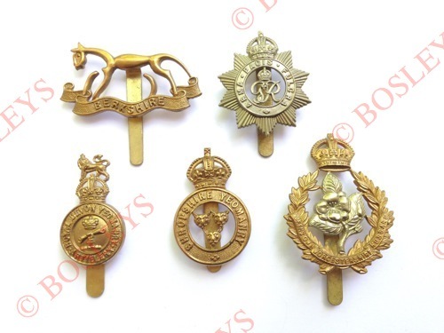 5 Yeomanry cap badges. Berkshire ... North Somerset GVIR (Firmin) ... R. Devon Yeo Artillery ...