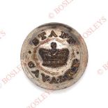 Cavalry Staff Georgian silver plated closed-back coatee button. A good scarce example by Charles