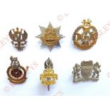 6 Officer’s silvered and gilt cap badges. Mercian Brigade ... East Anglian Brigade ... Forester