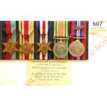 WW2 KOYLI Attached 9th Bn Parachute Regiment Officer’s 1944 Casualty Group of Medals. Awarded to