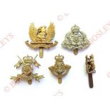 5 Yeomanry cap badges. Ayrshire ... Derbyshire ... Yorkshire QC (Gaunt, London) ... Leicestershire &