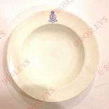 Victorian Grenadier Guards Mess China Soup Plate. A good quality example by the Minton Factory Circa