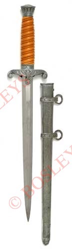 German Third Reich Army Officer’s dagger. A good clean example with amber ivorine twist grip and