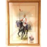 Victorian 19th Century Simkin Chronograph Print of the 1st Bengal Calvary. This coloured print