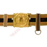 Italian Fascist Youth Leader’s belt. A very fine rare example. White leather lined gold lace belt