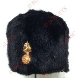 Northumberland Fusiliers 1913 dated OR’s Fur Cap A good example by J Compton & Sons (label dated