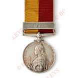 27th Bombay Infantry East and Central Africa Medal, clasp “1898”. A silver example awarded to “924