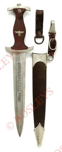 German Third Reich SA dagger by WKC, Solingen A fine example, the blade etched “Alles für