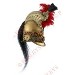 Similar French Second Empire Period 19th Century Dragoon Helmet. A good example, the brass skull