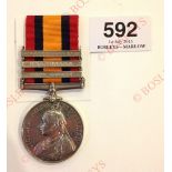 Seaforth Highlanders three clasp Queen’s South Africa Medal. A good example issued to : ‘2217 PTE.