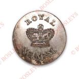 Royal West Middlesex Militia, Georgian Officer’s silver plated open-back coatee button circa 1804. A