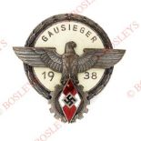 German Third Reich 1938 Gau Victor’s Badge in National Trade Competition. A good scarce die-cast