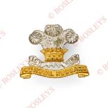 10th Royal Hussars Officer's silvered and gilt cap badge. A fine die-cast example by JR Gaunt,