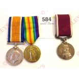 WW1 North Staffordshire Regiment Pair of Medals. Awarded to “52393 PTE E.J. DREDGE N. STAFF R.”.