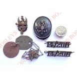 WW2 Period 14/20 Hussars NCO’s Arm Badge etc. Comprising: NCO’s Arm Badge, Theatre made silvered