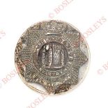 1st Royal Tower Hamlets Militia Victorian Officer’s silver plated closed-back coatee button. A