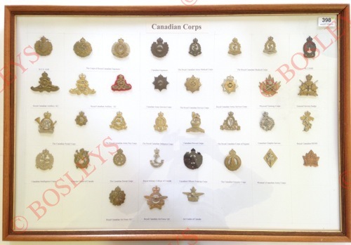 35 Canadian Corps cap badges. A good selection, including both King’s Crown and Queen’s Crown