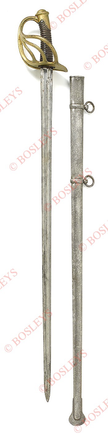 French Napoleonic Battle of Waterloo pattern Cuirassier’s sword. A good scarce example. Single edged