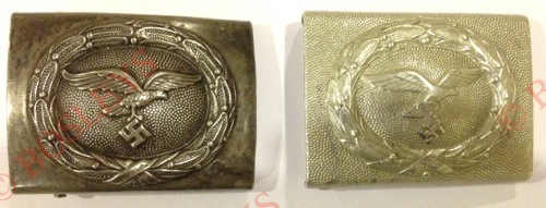 German Third Reich 2 x Luftwaffe belt buckles A good 1942 stamped steel example by CTD ... another