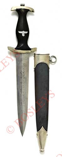 German Third Reich SS 1933 model dagger rare maker Bertram Reinhard, Solingen A good scarce example,