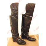 Field Marshal Lord Methuen’s Full Dress Jacked Boots. An extremely rare pair of black patent leather