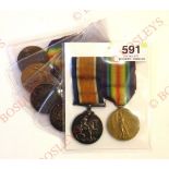 Selection of WW1 Medals. Comprising: British War Medal, Victory Medal awarded to “23111 PTE R.H.