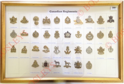 36 Canadian cap badges, mainly Cavalry and Armoured. A good selection, including both King’s Crown