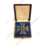 German Imperial 1914 Iron Cross 1st Class in case of issue. A fine unmarked silver example with