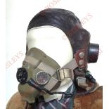 WW2 Pattern RAF Flying Helmet & Oxygen Mask. A good worn example of the second pattern C Type