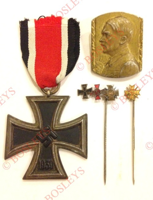 German Third Reich 1939 Iron Cross 2nd Class and other items. A fine example with magnetic centre (