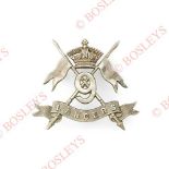 9th (Queen’s Royal) Lancers Victorian cap badge circa 1896-1901. A fine die-stamped white metal